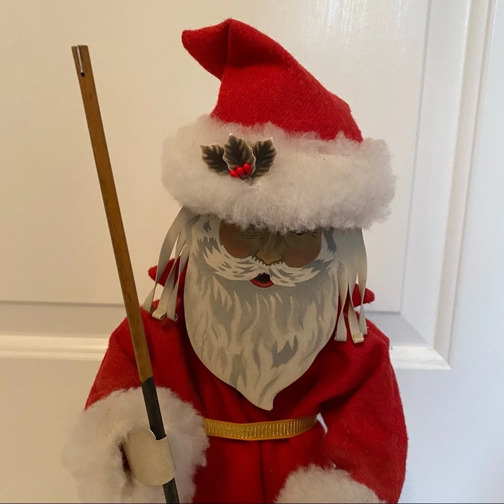SHADOWDANCER 2008 AMERICAN FOLK ART GOLFING SANTA 18” TALL METAL HOLIDAY HOME